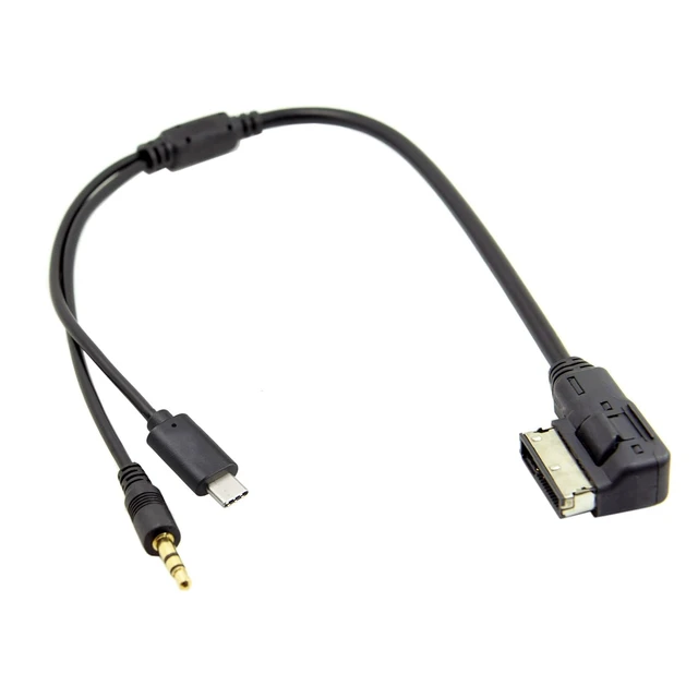 Alt view image 2 of 7 - Media in AMI MDI to Stereo 3.5mm Audio & USB-C Aux Adapter Cable for Car 2014 A4 A6 Q5 Q7