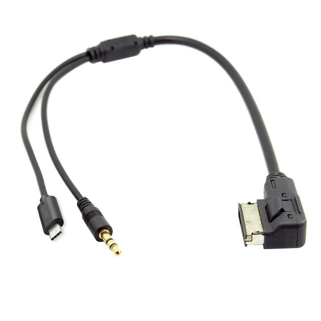 Alt view image 4 of 7 - Media in AMI MDI to Stereo 3.5mm Audio & USB-C Aux Adapter Cable for Car 2014 A4 A6 Q5 Q7