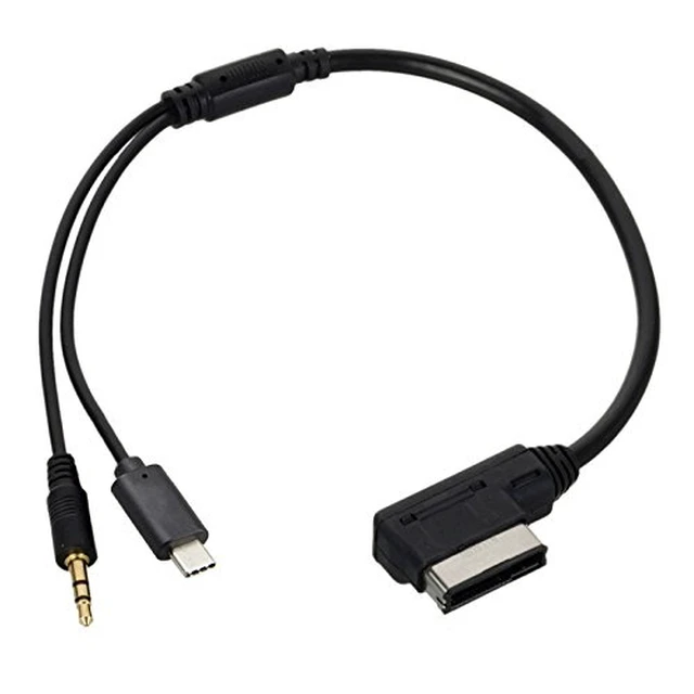 Alt view image 6 of 7 - Media in AMI MDI to Stereo 3.5mm Audio & USB-C Aux Adapter Cable for Car 2014 A4 A6 Q5 Q7