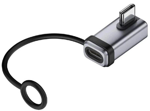 Main image of 240W USB5.0 80Gbps Low Profile Left Right Angled Extension Adapter with Lanyard Keychain 16K 8K 5K Compatible with USB4.0 Thunderbolt3/4/5
