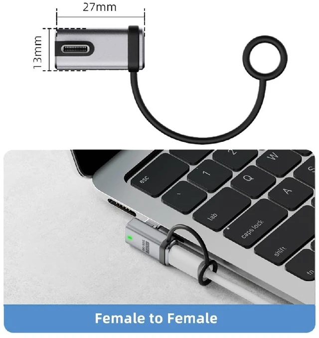 Alt view image 7 of 7 - 240W USB5.0 80Gbps Low Profile Left Right Angled Extension Adapter with Lanyard Keychain 16K 8K 5K Compatible with USB4.0 Thunderbolt3/4/5