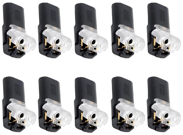 Main image of 10PCS D2 Solderless Pluggable Quick Connect Terminal Dual Wire Plug Connector with Locking Buckle Compatible with Led Light Strip Connectors 2Pin 18-22AWG