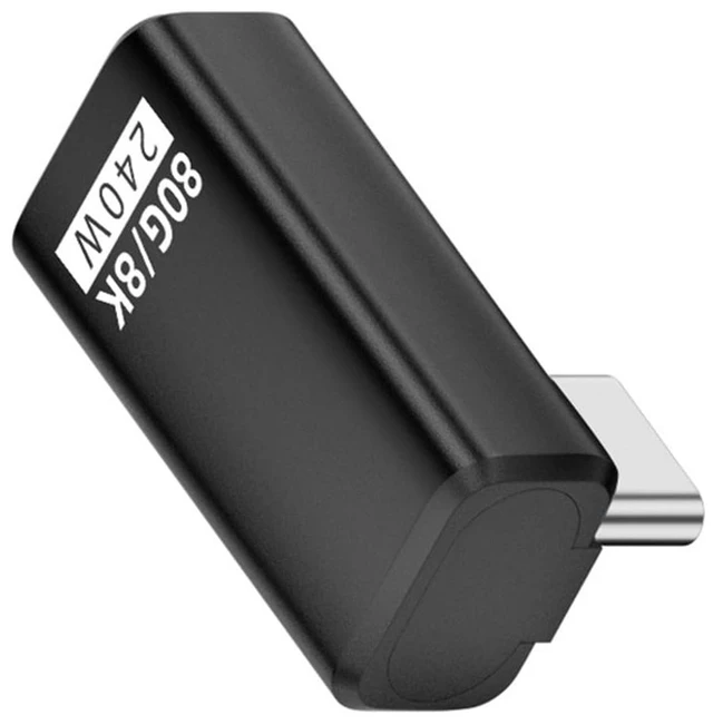Main image of 80Gbps USB5.0 Extension Adapter Male to Female with 240W 16K 8K 5K Compatible with USB4.0 Thunderbolt3/4/5(Low Profile Left Right Angled)