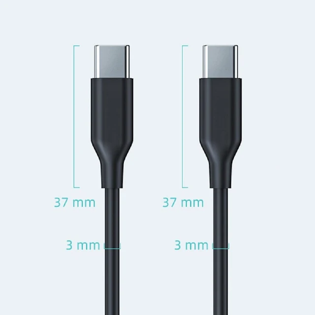 Alt view image 5 of 7 - USB-C Male to Male Cable, Ultra-Fine Flexable OD 3.0mm 10Gbps Data 65W PD Charging 4K Video Output for VR AR Glasses NS Handheld Console 1M