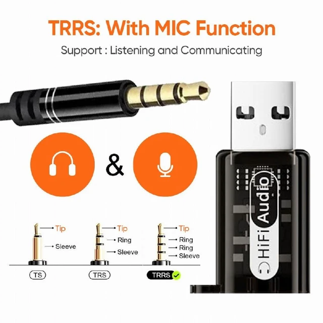 Alt view image 5 of 7 - 2pcs/lot USB2.0 Type-A Male to 3.5mm Female TRS TRRS Audio AUX & MIC Sound Card 24bit 96kHz Adapter Compatible with Laptop Desktop