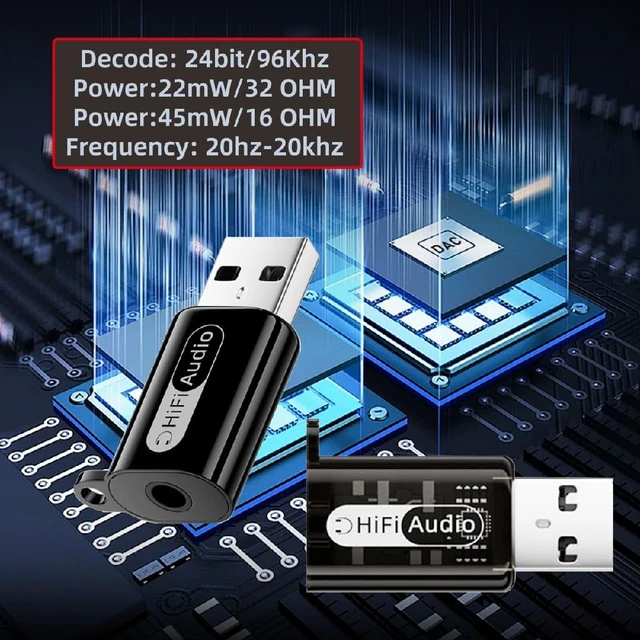 Alt view image 6 of 7 - 2pcs/lot USB2.0 Type-A Male to 3.5mm Female TRS TRRS Audio AUX & MIC Sound Card 24bit 96kHz Adapter Compatible with Laptop Desktop
