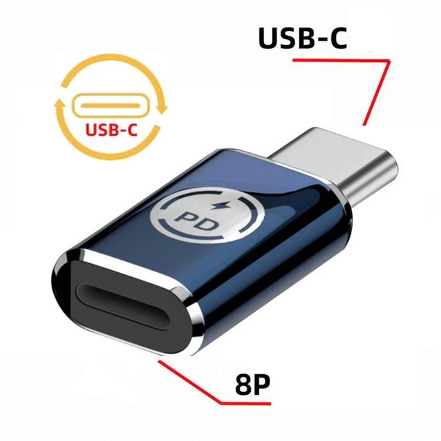 Alt view image 5 of 7 - Male to Female USB-C Type C 8P 27W Power 480Mbps Data Adapter Compatible with iPhone 15 & Android & Tablet