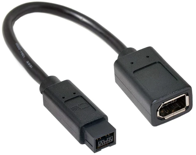 Alt view image 2 of 6 - IEEE 1394 6Pin Female to 1394b 9Pin Male Firewire 400 to 800 Cable 20cm
