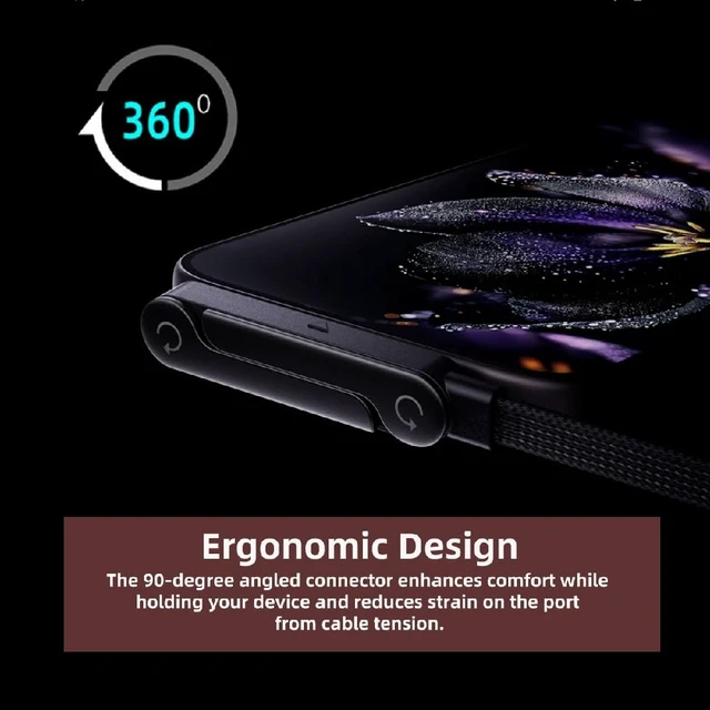 Alt view image 7 of 7 - 240W USB-C Type-C Foldable Fast Charging Cable with Built-in Phone Stand Dual Holder Durable Charger Bracket Male to Male 150cm
