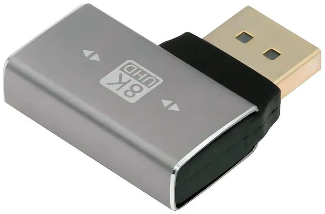 Main image of DisplayPort 1.4 to DP Ultra-HD UHD 8K 60hz 4K 144hz Left Angled Male to Female 90 Degree for Video PC Laptop Monitor
