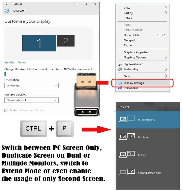 Alt view image 5 of 7 - DisplayPort 1.4 to DP Ultra-HD UHD 8K 60hz 4K 144hz Up Angled Male to Female 90 Degree for Video PC Laptop Monitor