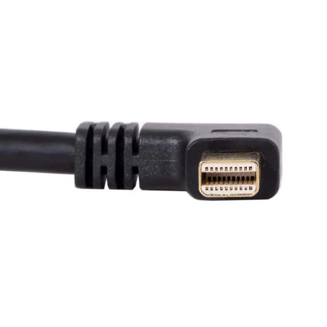 Alt view image 7 of 7 - Mini DP DisplayPort 90 Degree to DisplayPort Female Cable for Displays Monitors (Right Angled)