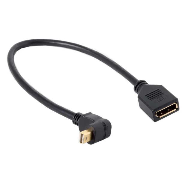 Alt view image 6 of 7 - Mini DP DisplayPort 90 Degree to DisplayPort Female Cable for Displays Monitors (Up Angled)