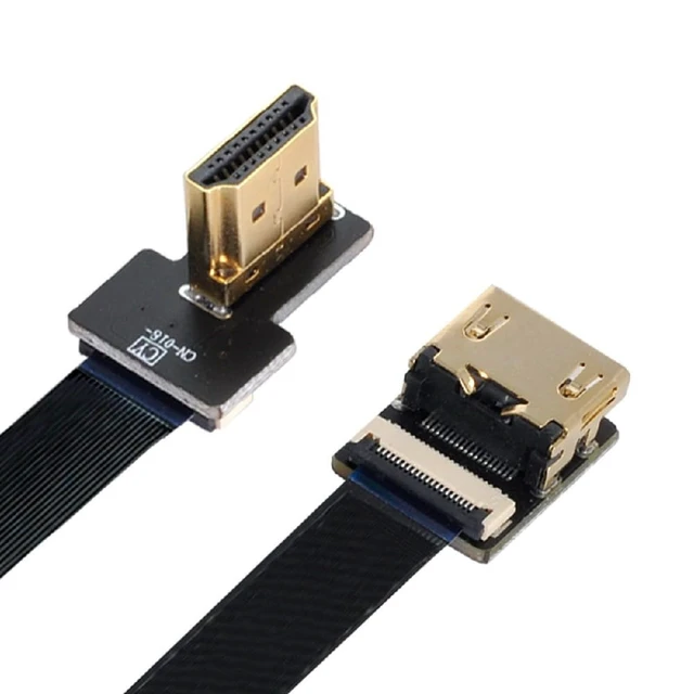 Alt view image 7 of 7 - FPV Right Angled 90 Degree HDMI Male to Female FPC Flat Cable for HDTV Multicopter Aerial Photography 80CM