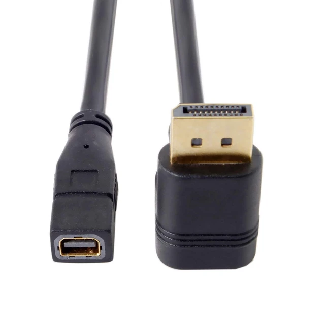 Alt view image 6 of 7 - DP DisplayPort 90 Degree to Mini DP DisplayPort Female Cable for Displays Monitors (Down Angled)