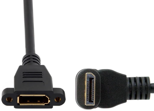 Main image of DisplayPort Display Port Male to Female 90 Degree Up Down Angled Extension Cable (Down Angled)