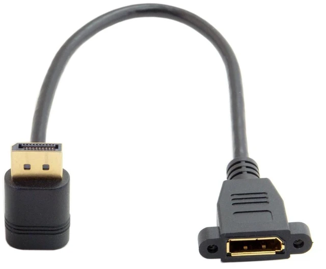 Alt view image 7 of 7 - DisplayPort Display Port Male to Female 90 Degree Up Down Angled Extension Cable (Down Angled)