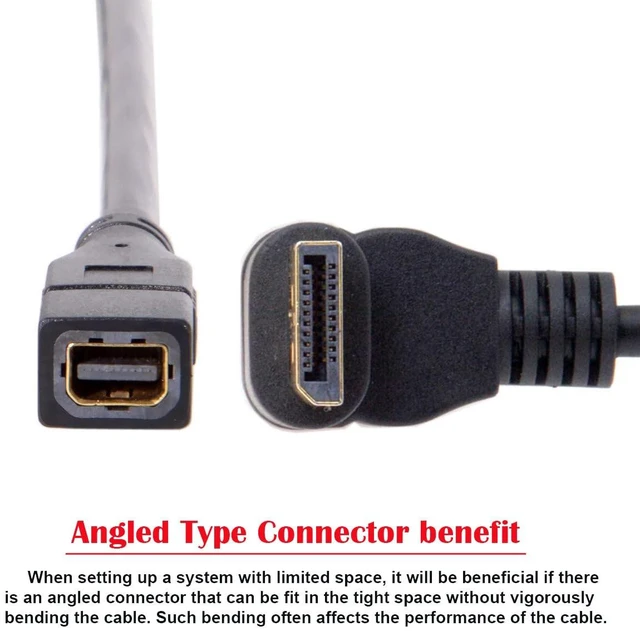 Alt view image 4 of 7 - DP DisplayPort 90 Degree to Mini DP DisplayPort Female Cable for Displays Monitors (Up Angled)