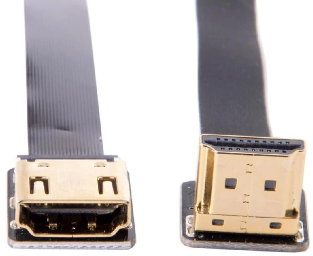 Main image of FPV Up Angled 90 Degree HDMI Male to Female FPC Flat Cable for HDTV Multicopter Aerial Photography 80CM