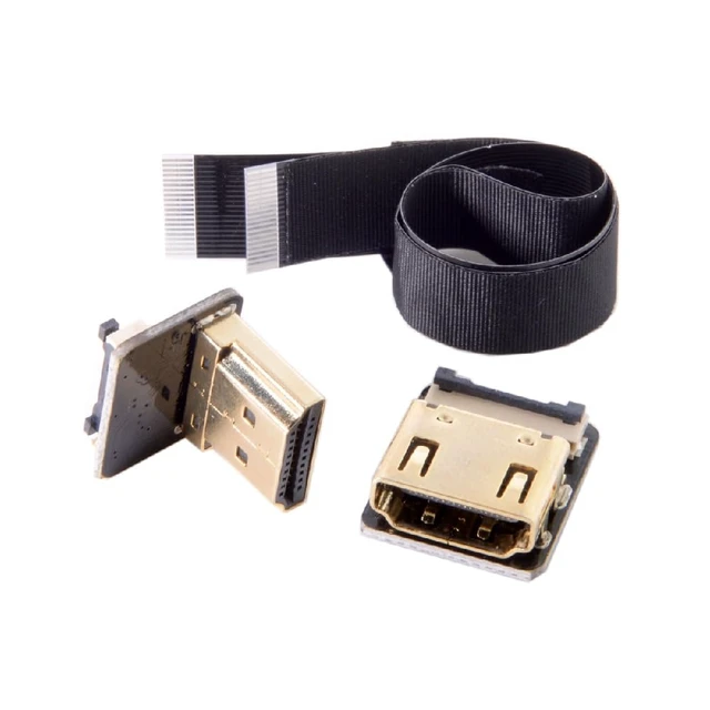 Alt view image 7 of 7 - FPV Down Angled 90 Degree HDMI Male to Female FPC Flat Cable for HDTV Multicopter Aerial Photography 20CM