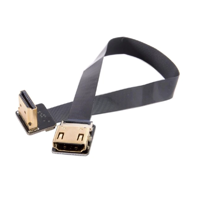 Alt view image 7 of 7 - FPV Up Angled 90 Degree HDMI Male to Female FPC Flat Cable for HDTV Multicopter Aerial Photography 80CM