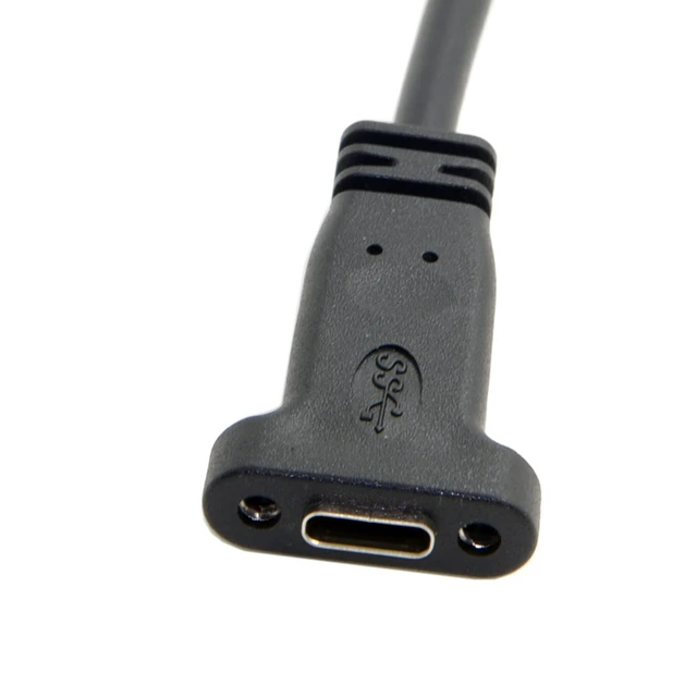 Alt view image 5 of 6 - USB-C USB 3.1 Type C Female to USB 3.0 A Male Data Cable 20cm with Panel Mount Screw Hole