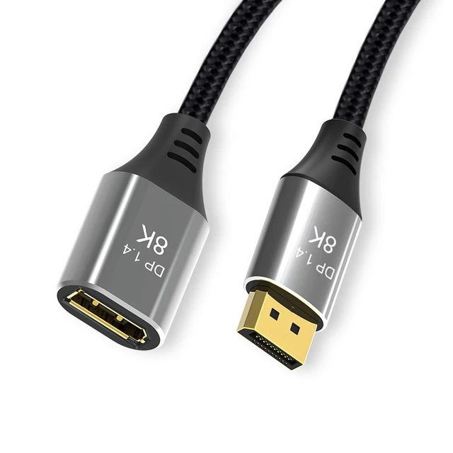 Alt view image 2 of 5 - DisplayPort 1.4 8K 60hz Extension Cable Male to Female Ultra-HD UHD 4K 144hz DP to DP Cable 7680 * 4320 for Video PC Laptop TV