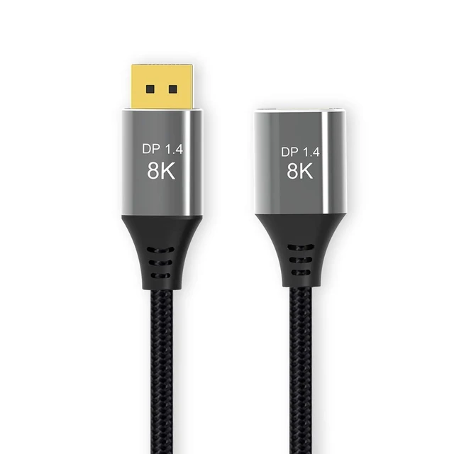 Alt view image 3 of 5 - DisplayPort 1.4 8K 60hz Extension Cable Male to Female Ultra-HD UHD 4K 144hz DP to DP Cable 7680 * 4320 for Video PC Laptop TV