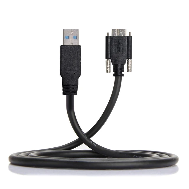 Alt view image 4 of 7 - USB 3.0 A Type Cable Male to Micro USB 3.0 B Male with Mount Panel Screws for Hard Disk Mobile Phone 3M