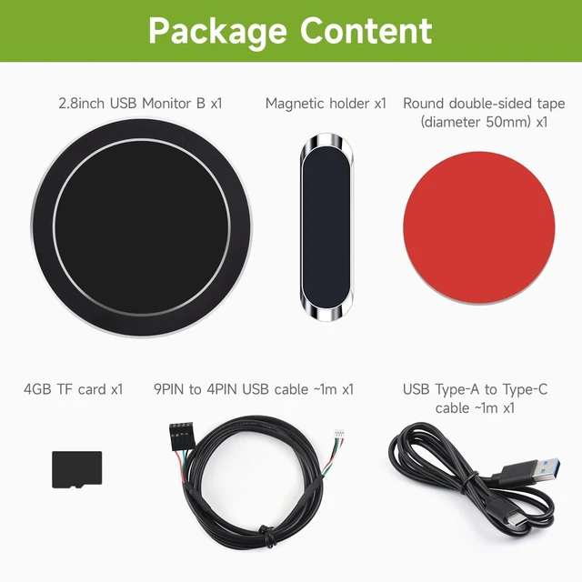 Alt view image 2 of 7 - 2.8inch Round LCD Display, CPU/GPU Cooler, Black