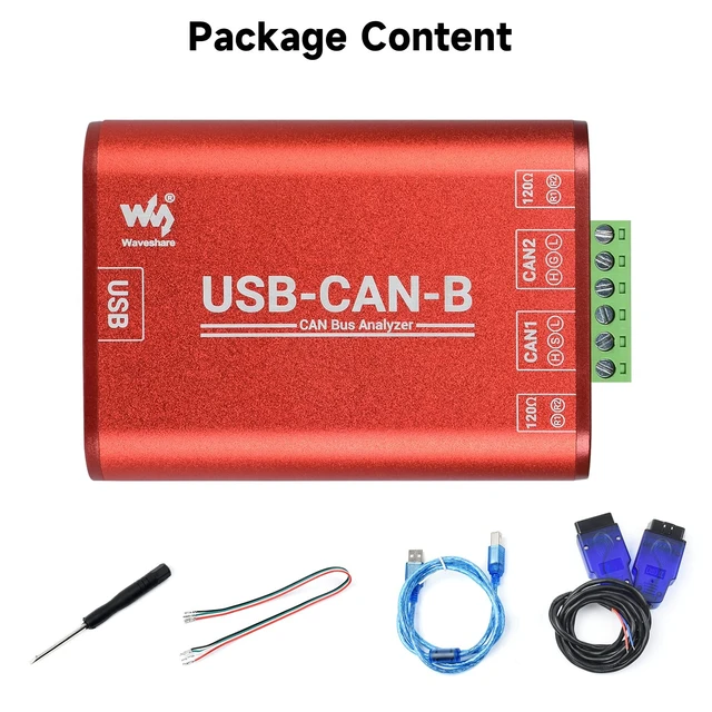 Alt view image 2 of 7 - USB to CAN Adapter Dual-Channel CAN Analyzer Industrial Isolation Support Windows XP/7/8/10/11 and Linux Systems