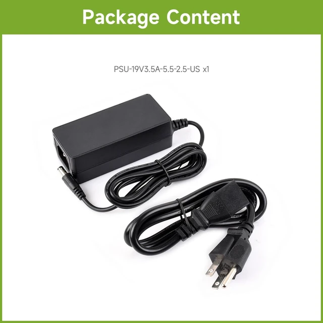 Alt view image 2 of 4 - US Power Supply Adapter, 19V / 3.5A, OD 5.5mm, ID 2.5mm, DC Plug
