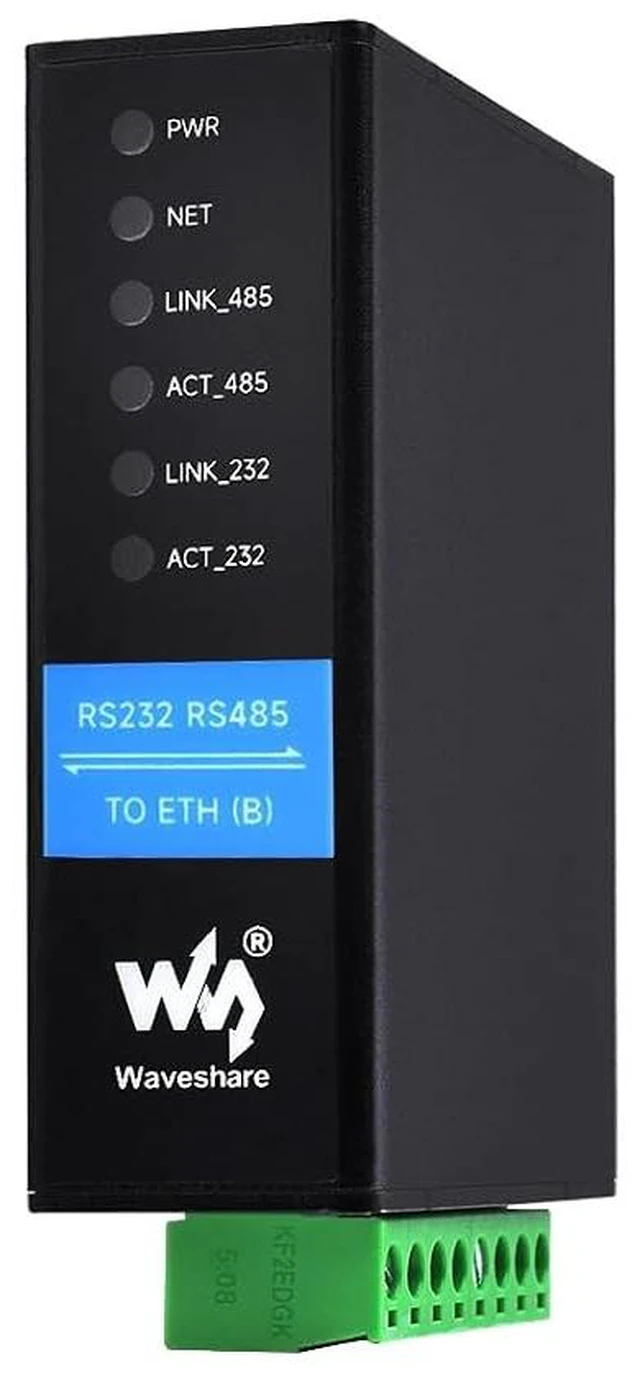Main image of RS232 RS485 to RJ45 Ethernet Serial Server, RS232 and RS485 Dual Channels Independent Operation, Dual Ethernet Ports, Common Network Port