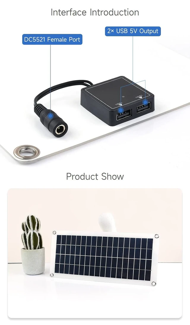 Alt view image 6 of 6 - Semi-Flexible Polycrystalline Silicon Solar Panel (18V 10W), Supports 5V Regulated Output