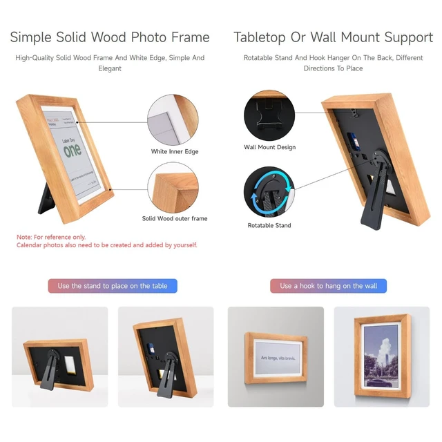 Alt view image 4 of 7 - 7.3inch ACeP 7-Color E-Paper with Solid Wood Photo Frame, Ultra-Long Standby, 800 × 480 Resolution, Batteries are Not Included