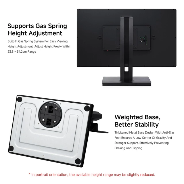 Alt view image 5 of 7 - VESA Desktop Monitor Stand for 21.5" ~ 27" Monitors, with 75 × 75/100 × 100 (mm) VESA Mounting Holes, Multi-Angle Adjustable, Weighted Base, and Ergonomic Design