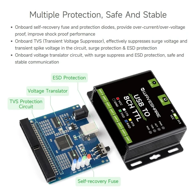 Alt view image 5 of 7 - Industrial USB to 8CH TTL Converter