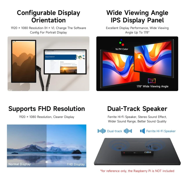 Alt view image 5 of 7 - 27inch Capacitive Touch Monitor, 1920×1080 Full HD, Optical Bonding Toughened Glass Panel, HDMI Display Interface, 10-Point Touch