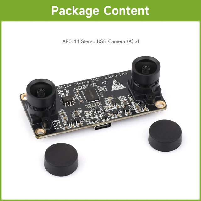 Alt view image 2 of 5 - AR0144 2MP Stereo USB Camera Module, AR0144 Sensor Chip, USB2.0 Port, Synchronized Same-Frame Output, 52mm Baseline, Featuring Distortion-Free Lenses