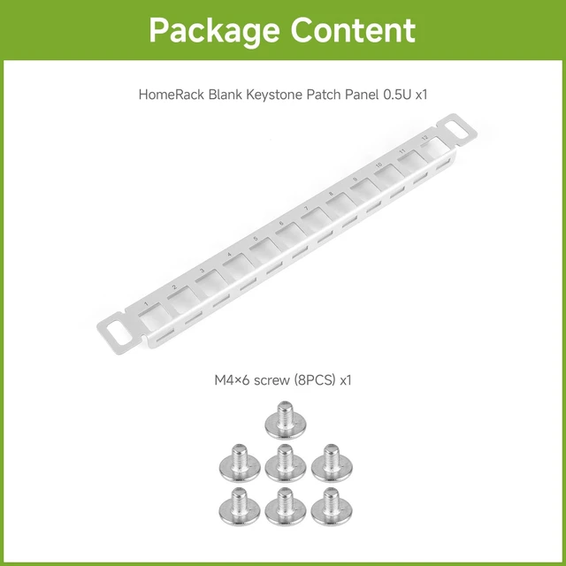 Alt view image 2 of 7 - HomeRack 10inch Cabinet Acce-0.5U 12-Port Blank Patch Panel