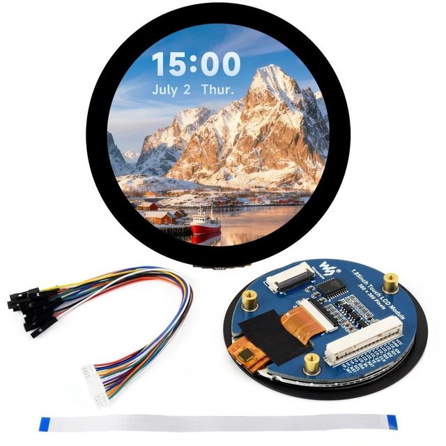 Main image of 1.85inch Touch LCD Display Module, 360 × 360, 262K Color