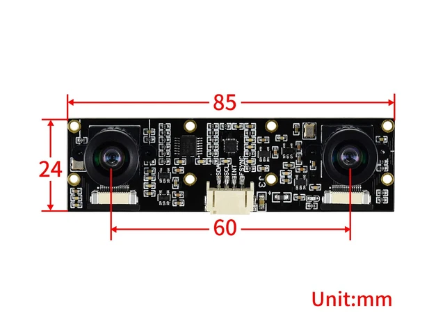 Alt view image 3 of 5 - Binocular Camera Module Dual IMX219 8 Megapixels for AI Vision Applications Like Depth and Stereo Vision Supports Jetson Nano Developer Kit B01 and Raspberry Pi CM3/CM3+