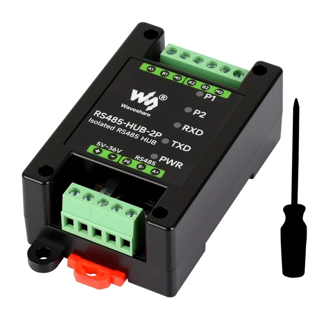 Main image of Industrial-Grade Isolated 2-Channel RS485 Hub, Rail-Mount Support, Wide Baud Rate Range, Expands 2-ch RS485 Sub Ports Via 1-ch RS485 Master Port, with Isolation and Signal Relay