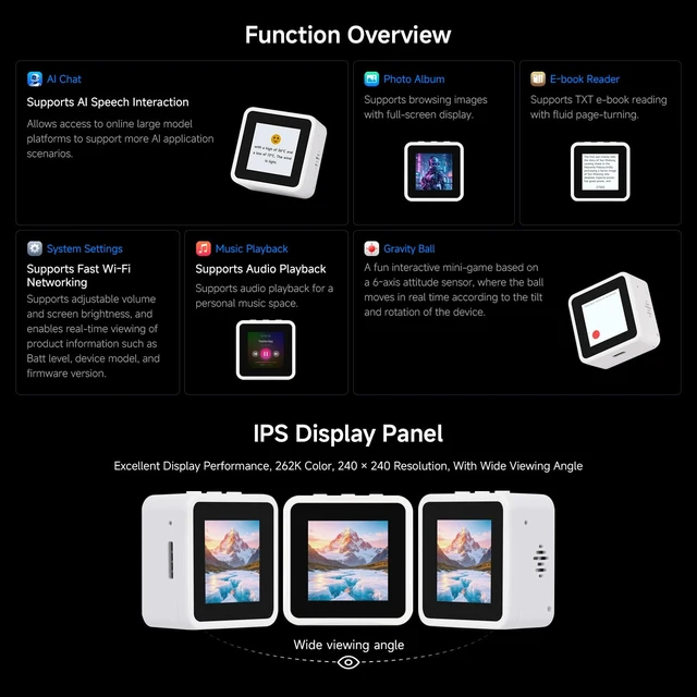 Alt view image 6 of 7 - ESP32-C6 1.54inch LCD Display Development Board, 240 × 240 Resolution, 262K Color, Supports Dual Microphones, 2.4GHz Wi-Fi 6 and BLE 5, No Batt
