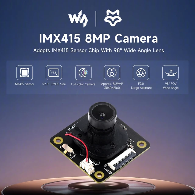 Alt view image 3 of 5 - IMX415 8MP Camera Module, Adopts IMX415 Sensor Chip with 98° Wide Angle Lens, Good Low Light Performance, and Low Distortion