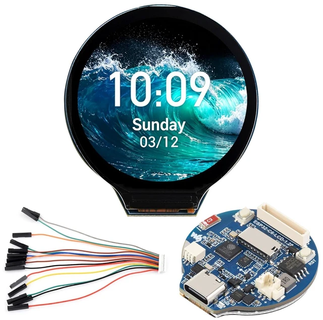 Main image of ESP32-C6 1.28inch LCD Display Development Board, 240 × 240