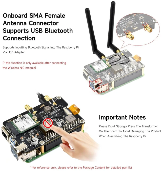 Alt view image 6 of 7 - PCIe to M.2 E Key Adapter with PoE Function, Compatible with Raspberry Pi 5, Support NGFF (M.2 E Key) Wireless NIC, Raspberry Pi 5 PCIe HAT