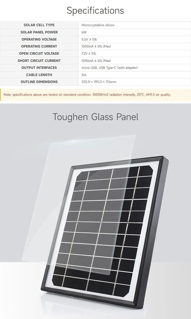 Alt view image 4 of 7 - Monocrystalline Silicon Solar Panel (5.5V 6W), Toughened Glass Surface