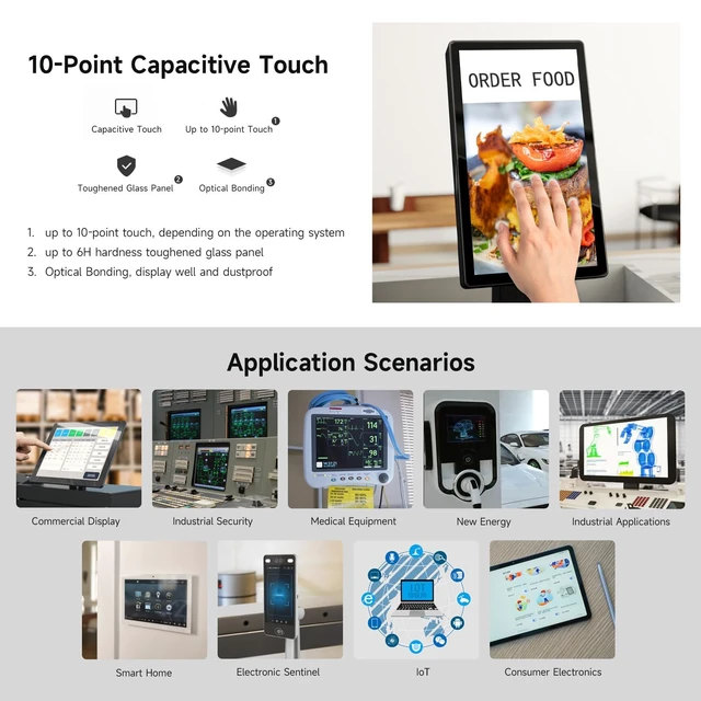 Alt view image 6 of 7 - 21.5inch Capacitive Touch Monitor, 1080×1920 Full HD, Compatible with Raspberry Pi/Jetson Nano/PC-Monitor Only
