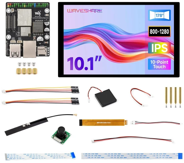 Main image of ESP32-P4-WIFI6-POE-ETH High-Performance Development Board, Based On ESP32-P4 and ESP32-C6, Supports Wi-Fi 6 and BLT 5 (LE), PoE Module, Bundle with 10.1inch Screen, Camera, Speaker(16 items)